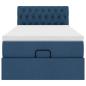 Preview: Ottoman-Bett mit Matratze Blau 90x200 cm Stoff