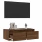 Preview: TV-Schrank mit LED-Leuchten Braun Eichen-Optik 75x35,5x25 cm
