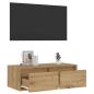 Preview: TV-Schrank mit LED-Leuchten Artisan-Eiche 75x35,5x25 cm