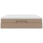 Preview: Ottoman-Bett mit Matratze Cappuccino-Braun 180x200cm Kunstleder