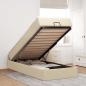 Preview: ARDEBO.de - Ottoman-Bett mit Matratze Creme 80x200 cm Stoff