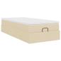 Preview: Ottoman-Bett mit Matratze Creme 90x200 cm Stoff