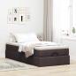 Preview: ARDEBO.de - Ottoman-Bett mit Matratze Dunkelbraun 100x200 cm Stoff