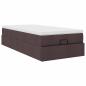Preview: Ottoman-Bett mit Matratze Dunkelbraun 100x200 cm Stoff