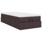 Preview: Ottoman-Bett mit Matratze Dunkelbraun 100x200 cm Stoff