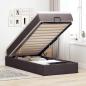 Preview: ARDEBO.de - Ottoman-Bett mit Matratze Dunkelbraun 90x200 cm Stoff