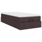 Preview: Ottoman-Bett mit Matratze Dunkelbraun 90x200 cm Stoff
