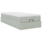 Preview: Ottoman-Bett mit Matratze Hellgrau 90x200 cm Samt