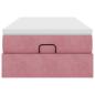 Preview: ARDEBO.de - Ottoman-Bett mit Matratze Rosa 80x200 cm Samt