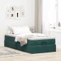 Preview: Ottoman-Bett mit Matratze Dunkelgrün 80x200 cm Samt