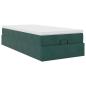 Preview: Ottoman-Bett mit Matratze Dunkelgrün 80x200 cm Samt