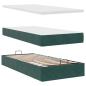 Preview: Ottoman-Bett mit Matratze Dunkelgrün 80x200 cm Samt