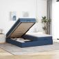 Preview: ARDEBO.de - Ottoman-Bett mit Matratzen Blau 200x200 cm Stoff