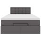 Preview: Ottoman-Bett mit Matratze Grau 120x190 cm Kunstleder