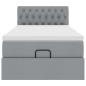 Preview: Ottoman-Bett mit Matratze Hellgrau 100x200 cm Stoff