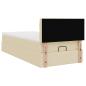 Preview: ARDEBO.de - Ottoman-Bett mit Matratze Creme 90x200 cm Stoff