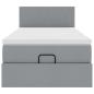 Preview: Ottoman-Bett mit Matratze Hellgrau 100x200 cm Stoff