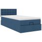 Preview: Ottoman-Bett mit Matratze Blau 100x200 cm Stoff