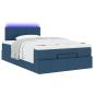 Preview: Ottoman-Bett mit Matratze Blau 120x200 cm Stoff