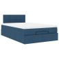 Preview: Ottoman-Bett mit Matratze Blau 120x200 cm Stoff