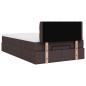Preview: Ottoman-Bett mit Matratze Dunkelbraun 120x200 cm Stoff