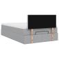 Preview: ARDEBO.de - Ottoman-Bett mit Matratze Hellgrau 120x190 cm Stoff