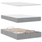 Preview: Ottoman-Bett mit Matratze Hellgrau 120x190 cm Stoff