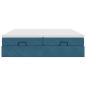 Preview: Ottoman-Bett mit Matratzen Dunkelblau 200x200 cm Samt