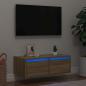 Preview: ARDEBO.de - TV-Schrank mit LED-Leuchten Sonoma-Eiche 75x35,5x25 cm