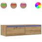 Preview: TV-Schrank mit LED-Leuchten Artisan-Eiche 100x35,5x25 cm