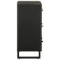 Preview: Sideboards 2 Stk. Schwarz 60x33x75 cm Massivholz Mango
