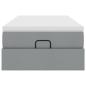 Preview: Ottoman-Bett mit Matratze Hellgrau 80x200 cm Stoff