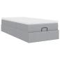 Preview: Ottoman-Bett mit Matratze Hellgrau 80x200 cm Stoff