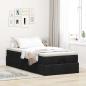 Preview: Ottoman-Bett mit Matratze Schwarz 80x200 cm Stoff