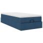 Preview: Ottoman-Bett mit Matratze Blau 100x200 cm Stoff