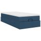 Preview: Ottoman-Bett mit Matratze Blau 100x200 cm Stoff