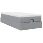 Preview: Ottoman-Bett mit Matratze Hellgrau 100x200 cm Stoff