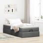 Preview: Ottoman-Bett mit Matratze Dunkelgrau 90x200 cm Stoff