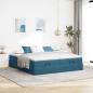 Preview: Ottoman-Bett mit Matratzen Dunkelblau 160x200 cm Samt