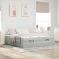 Preview: Ottoman-Bett mit Matratzen Hellgrau 200x200 cm Samt