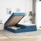Preview: ARDEBO.de - Ottoman-Bett mit Matratzen Dunkelblau 180x200 cm Samt