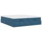 Preview: Ottoman-Bett mit Matratzen Dunkelblau 180x200 cm Samt