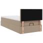 Preview: ARDEBO.de - Ottoman-Bett mit Matratze Cappuccino-Braun 100x200cm Kunstleder