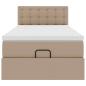 Preview: Ottoman-Bett mit Matratze Cappuccino-Braun 100x200cm Kunstleder