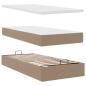Preview: Ottoman-Bett mit Matratze Cappuccino-Braun 100x200cm Kunstleder