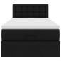 Preview: Ottoman-Bett mit Matratze Schwarz 90x190 cm Kunstleder