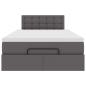 Preview: Ottoman-Bett mit Matratze Grau 120x200 cm Kunstleder