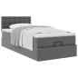 Preview: Ottoman-Bett mit Matratze Grau 90x200 cm Kunstleder