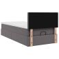 Preview: Ottoman-Bett mit Matratze Grau 90x200 cm Kunstleder
