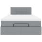 Preview: Ottoman-Bett mit Matratze Hellgrau 120x200 cm Stoff